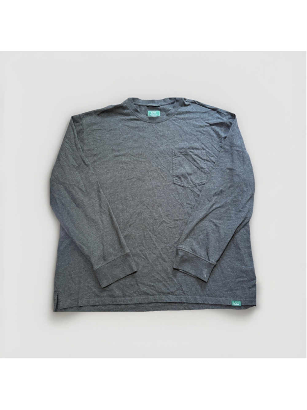 Woolrich Green Label Mens XXL Charcoal Gray Long Sleeve Pocket Tee 60/40 Cotton